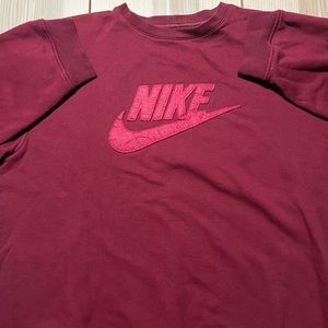 Vintage‎ Nike Maroon Burgundy Spell Out Crewneck Sweater